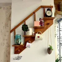 شلف قفسه دیواری استند آویز لباس چوبی /نوین چوب