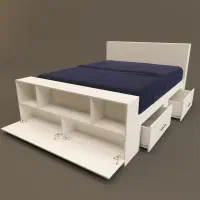 تخت دونفره باکسی کشودار /نوین چوب /ام دی اف