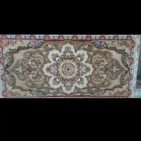 دوجفت پشتی کرم و گل برجسته