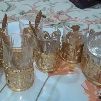 ۶ عدد و استکان و انگاره و قندان