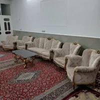 مبلمان استیل ۷ نفره ورق طلا