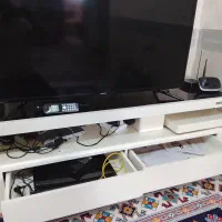 میز تلویزیون شیک و زیبا ۳ تیکه دو کشو