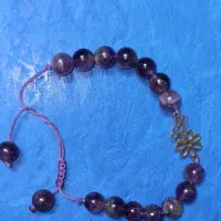 دستبند سنگ آمیتیس با۰.۴۳۰ گرم طلا