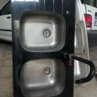 سینک صفحه شیشه و سینگ استیل البرز  دوقلو