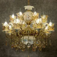 لوسترترکیبی برنز و سرامیک با شاخک گل رز .رستمی