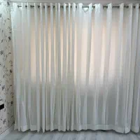 پرده ساتن ابریشم پتینه بامیله پرده زیر پرده