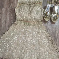 لباس عروسکی زیبا به همراه صندل ست سایز ۳۸