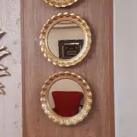 قآب آینه طلایی شیشه برنز قطر ۳۰