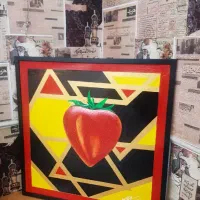 تابلوی توت فرنگی سه بعدی