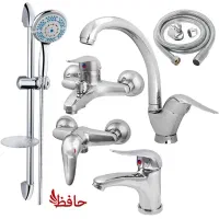 ست شیرالات ۶تیکه اهرمی سارینا و پایش برنجی