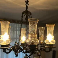لوستر مشکی حباب دار ۶ شاخه (جنس برنج )
