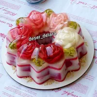 سفارش و آموزش کیک ژله دسر ولنتاین حلوا و خرمامجلسی