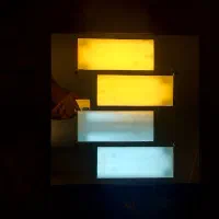 چراغ روشنایی آئینه ای  دور چوبی  ۴ عدد با ۱۶ لامپ