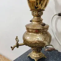 سماور برنج و قوری چینی