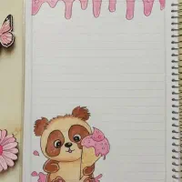 نقاشی دفتر مشق و تزئین دفتر