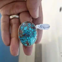 فیروزه،قواره درشت،شجر عنکبوتی،دستساز طلاسفید زرد