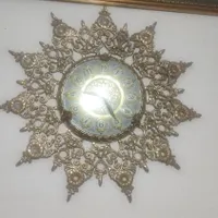 ساعت دیواری برنجی و سماور زغالی برنجی