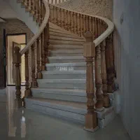 پله گردچوبی ،نرده چوبی، آلاچیق