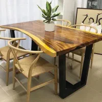 میز نهار خوری چوب طبیعی روستیک کد ۱۲۶۰