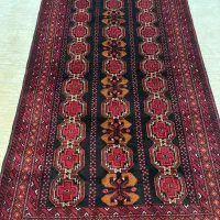 قالیچه دستبافت عشایری ضمینه مشکی نو