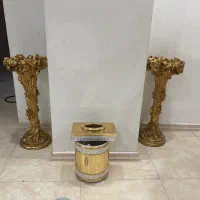 ست میز طلایی به همراه ست سطل و جادستمال کاغذی