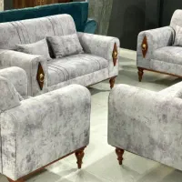 مبل راحتی چستر 7 نفره پارچه خاکستری