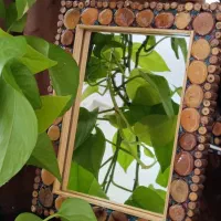 قاب آینه چوبی