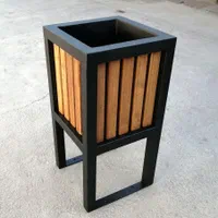 سطل زباله چوب روسی پارکی باغی شهری