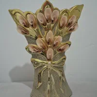 گلدان دکوری سرامیکی طلایی