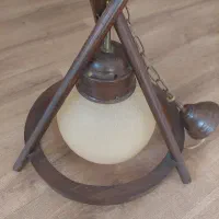 لوستر چوبی/ زنجیر فلزی