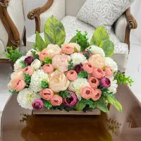 گل های مصنوعی وارداتی لوکس دسته گل باکس گل دکوری