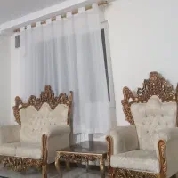 مبل استیل کرم طلایی ۷ نفره وغذا خوری چهار نفره