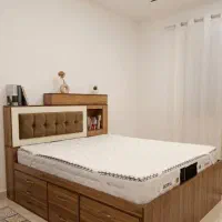 تخت خواب MDF کشودار۱۶۰×۲۰۰ +LED به همراه تشک رویال