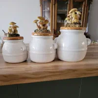 ست ظروف درب دار  سرامیکی سفید آشپزخانه