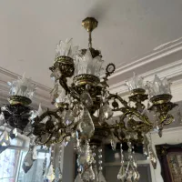 لوستر برنزی و ساعت برنزی