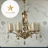 لوستر طرح غنچه برنزی آنتیک ۸ شعله.