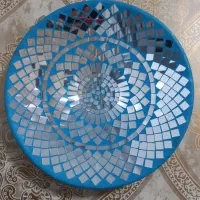 بشقاب دیوارکوب .اینه کاری شده