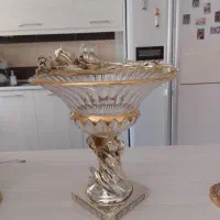 سه عدد ظرف کریستال طلایی شیک