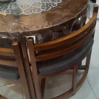میز نهارخوری قهوه ای طوسی درحدنو4نفره