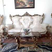 مبل سلطنتی استیل تمام چوب راش سالم و تمیز