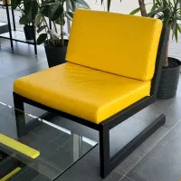 مبل اداری پایه فلزی روی چرم