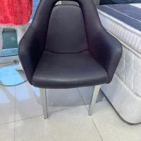 صندلی چرم بنفش پایه استیل ۲ عدد