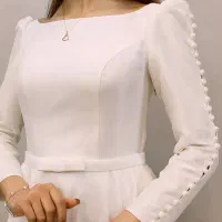 پیراهن بلند کرم نباتی