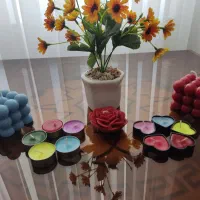 شمع سکه ای ،قلبی، روبیک ، گل