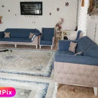 مبل۷نفرچوب راش  و ۲ تخته فرش ۱۲۰۰شانه