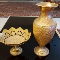 گلدان و میوه خوری برنجی