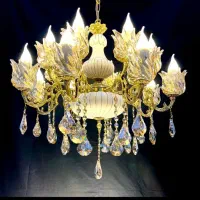 لوستر)۱۵+۱(شانزده شعله سرامیکی برنج اصلیBH light88