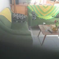 مبل تمیز رنگ سبزه شش نفره