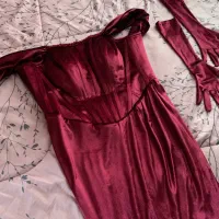 مجلسی مخمل زرشکی مزون دوز