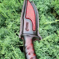 غلاف چاقو ساخته شده از چرم کراست گاوی دباغی گیاهی